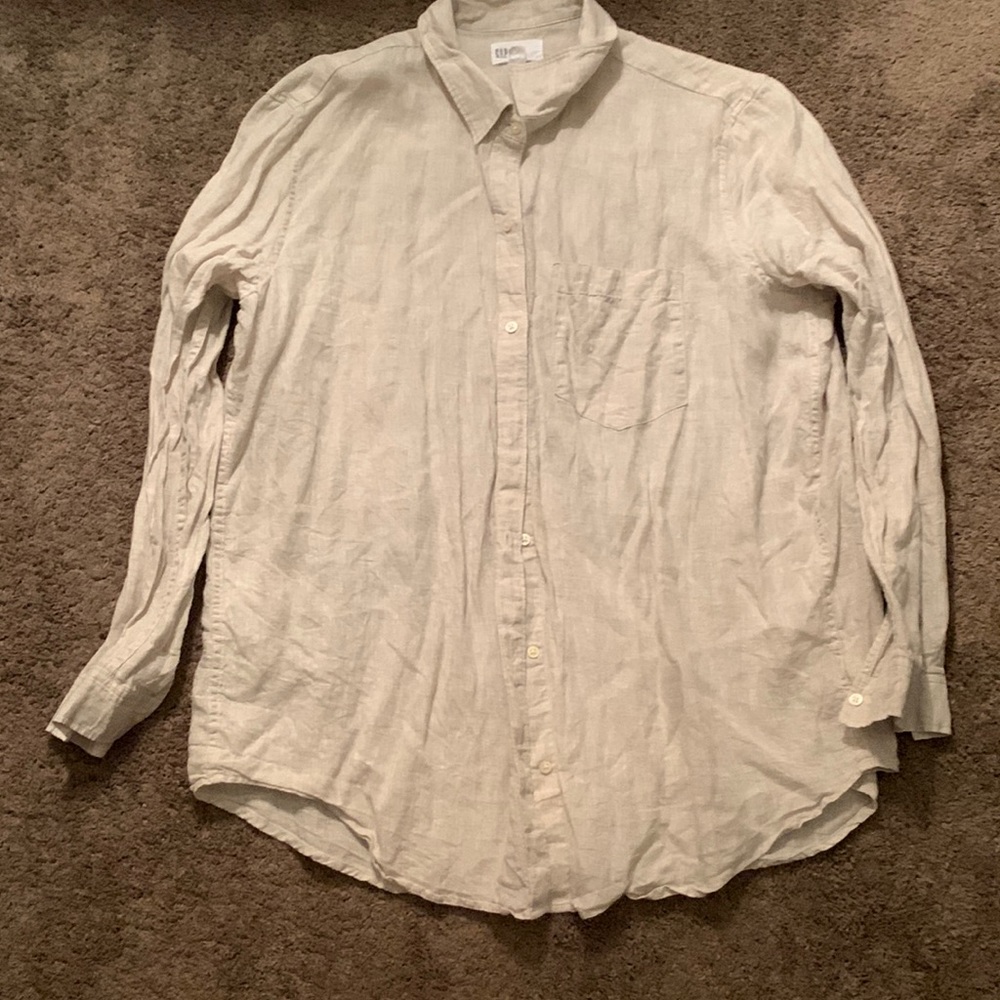 Gap cream color linen shirt size extra large
